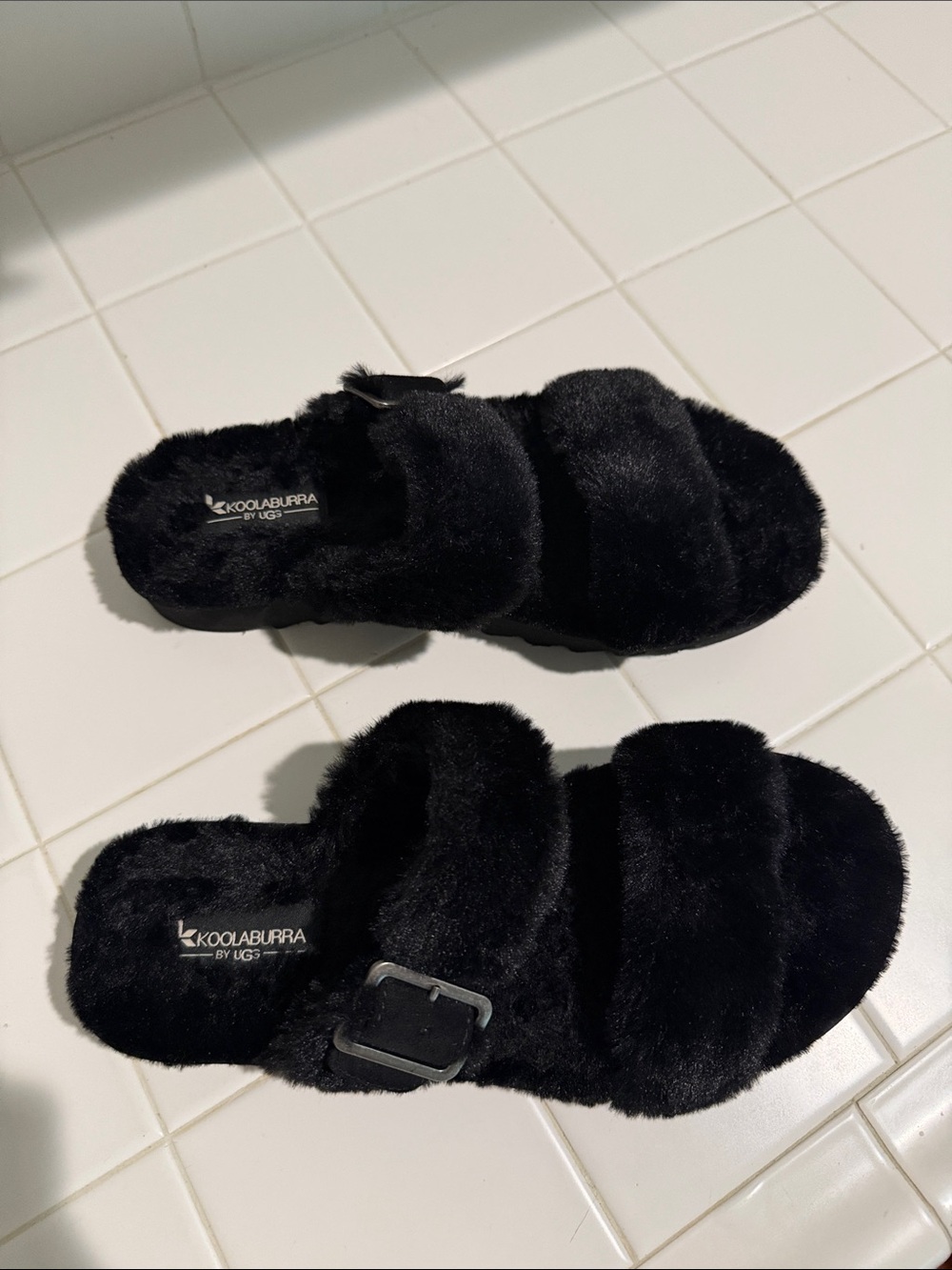 Koolaburra Black Plush Slipper/ Sandals